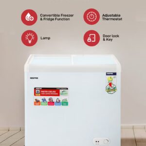 GEEPAS Chest Showcase Freezer-Convertible Freezer And Fridge Function | Faster Cooling Long Lasting Freshness With Temperature Control 260 L 220 W GCF2622SG White - Image 6