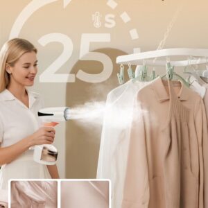 DOSCHER [Upgrade]1600 Watts Handheld Garment Steamer – Portable Steam Iron for Clothes with 3 Steam Levels & 25s Fast Heat-up, Wrinkle Remover - Image 4