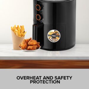 GEEPAS Air Fryer 4 L Pot| Non-Stick Coating with Vortex Frying Technology| Multiple Function, 1-60 Min Timer, Temperature 80-200 Degree Celsius| Ideal for Fries Steak Chicken Cake Meat Bread etc| 2 Years Warranty 4 L 1500 W GAF37513 Black - Image 3