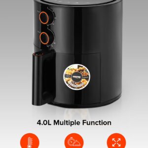 GEEPAS Air Fryer 4 L Pot| Non-Stick Coating with Vortex Frying Technology| Multiple Function, 1-60 Min Timer, Temperature 80-200 Degree Celsius| Ideal for Fries Steak Chicken Cake Meat Bread etc| 2 Years Warranty 4 L 1500 W GAF37513 Black - Image 4