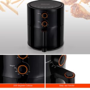 GEEPAS Air Fryer 4 L Pot| Non-Stick Coating with Vortex Frying Technology| Multiple Function, 1-60 Min Timer, Temperature 80-200 Degree Celsius| Ideal for Fries Steak Chicken Cake Meat Bread etc| 2 Years Warranty 4 L 1500 W GAF37513 Black - Image 5
