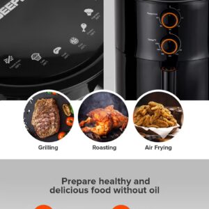 GEEPAS Air Fryer 4 L Pot| Non-Stick Coating with Vortex Frying Technology| Multiple Function, 1-60 Min Timer, Temperature 80-200 Degree Celsius| Ideal for Fries Steak Chicken Cake Meat Bread etc| 2 Years Warranty 4 L 1500 W GAF37513 Black - Image 6