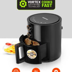 GEEPAS Air Fryer 4 L Pot| Non-Stick Coating with Vortex Frying Technology| Multiple Function, 1-60 Min Timer, Temperature 80-200 Degree Celsius| Ideal for Fries Steak Chicken Cake Meat Bread etc| 2 Years Warranty 4 L 1500 W GAF37513 Black - Image 7