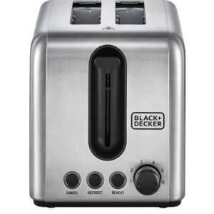 BLACK+DECKER Toaster, 2-Slice, Stainless Steel, Dual-Side Heating, 6 Browning Levels, Defrost, Reheat, Cancel Functions, Wide 36mm Slots, Removable Crumb Tray, Sleek Design, 1050 W ET244-B5 Silver - Image 7