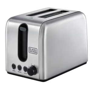 BLACK+DECKER Toaster, 2-Slice, Stainless Steel, Dual-Side Heating, 6 Browning Levels, Defrost, Reheat, Cancel Functions, Wide 36mm Slots, Removable Crumb Tray, Sleek Design, 1050 W ET244-B5 Silver - Image 8