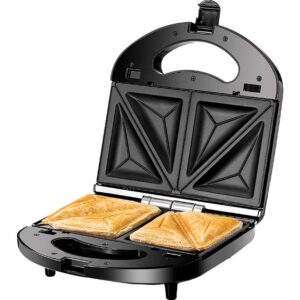BLACK+DECKER Sandwich & Grill Maker Non-Stick 2-in-1 Interchangeable Sandwich and Grill Maker With Indicator and Ready to Cook Lights 780 W TS2120-B5 Black and Sliver - Image 3