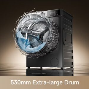 Dreame M5 10 kg Front Load Washing Machine, 1400 RPM, Steam Wash, 16 Programs, Fully Automatic Washer, Digital LED Display, Child Lock, Mute Function, 2k W, Stainless Steel 10 kg 2000 W DWF10M40DAME Grey - Image 6