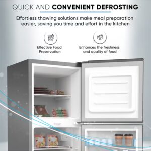 NIKAI 190L Gross / 138L Net, Double Door Refrigerator With Vegetable Crisper And Adjustable Glass Shelves, Convenient Defrosting And Temperature Control, Ideal For Kitchen, Bedroom, Office And Hotels NRF190DN4S Grey 270 kW NRF190DN4S Grey - Image 5