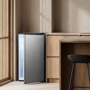 EGNRL 140L Gross/83L Net Capacity, Single Door Refrigerator, EGR140S | Fast Cooling, Energy Saving & Low Noise |Recessed Handle, R600A, Inside Condenser, Dark Silver Color, One Year Warranty 80 W 6290361455272 Dark Silver - Image 3