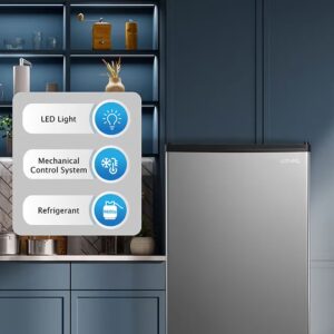 EGNRL 140L Gross/83L Net Capacity, Single Door Refrigerator, EGR140S | Fast Cooling, Energy Saving & Low Noise |Recessed Handle, R600A, Inside Condenser, Dark Silver Color, One Year Warranty 80 W 6290361455272 Dark Silver - Image 4
