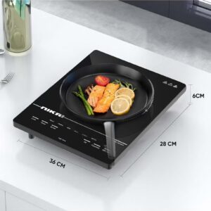 NIKAI Infrared Cooker - Touch Control With 6 Preset Temperature Settings, Sleek Design, Efficient Heating Technology Suitable For All Utensils NIC200A Black - Image 2