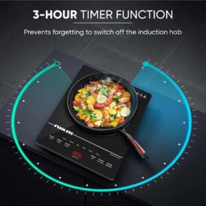 NIKAI Infrared Cooker - Touch Control With 6 Preset Temperature Settings, Sleek Design, Efficient Heating Technology Suitable For All Utensils NIC200A Black - Image 5
