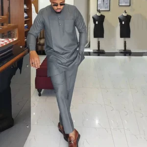 Mans Tracksuits Suits Set Kaftan Embroidered Long Sleeve Tops Pants 2Pcs Set Outfits Wedding Wear African Ethnic Casual Clothing - Image 3