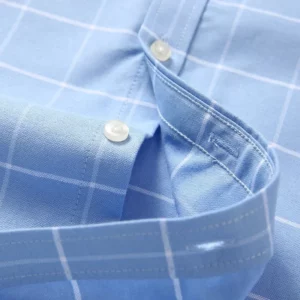 100% Cotton Breathable Men Oxford Short Sleeve Summer Plaid Striped Male Shirt Business Regular Fit Oversized Clothes - Image 5