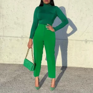 2025 Woman Solid Trouser High Waist Slim Zipper Fly Long Pants Female Wild Commute Office Lady Woman Pencil Pant Street - Image 3