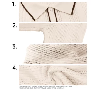Men's Short Sleeve Summer Fashion Retro Knit Lapel Top Solid Color Soft Breathable Light Polo Knitwear Men US Size - Image 9