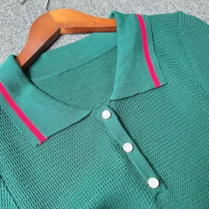 YuooMuoo Brand Fashion Vintage Patchwork Lines Knitted Maxi Dress 2025 Summer Casual All Match Long Shirt Dress Chic Party Robes - Image 4