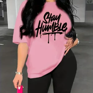 Summer Women's Letter Print Casual Neck Short Sleeved Female T-shirt Tops Tees Men Women 90s Black T-shirts Tops - Image 3