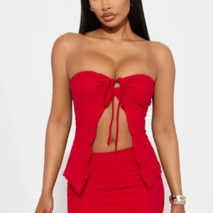Women's Solid Color Tube Top & Skirt Two-piece Set, Fashion Casual Sleeveless Top &Bodycon Skirt for Daily Outdoor Wear, LadiesC - Image 8