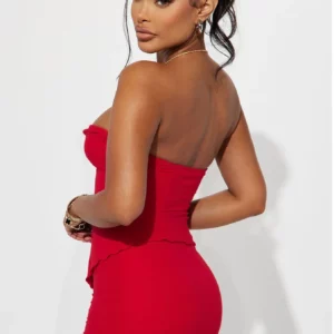 Women's Solid Color Tube Top & Skirt Two-piece Set, Fashion Casual Sleeveless Top &Bodycon Skirt for Daily Outdoor Wear, LadiesC - Image 5