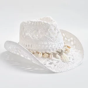 Summer Hand Woven Straw Hat for Women Shell Decoration Holiday Beach Sun Hat Chapeu Panama Feminino - Image 3