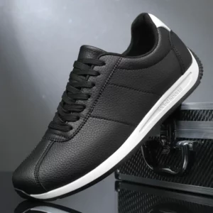 New Fashionable Black Flat Shoes 2025 Men's Skateboarding Shoes Anti Slip Casual White Luxury Trendy Skateboarding Hiking Shoes - Image 3