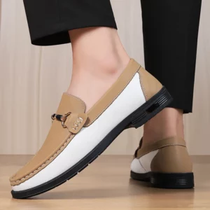 Fashion Business Mens Handmade Leather Casual Commute Driving Slip-on Shoes Luxury Soft Sole Comfy Moccasins Loafers Shoes Men - Image 3