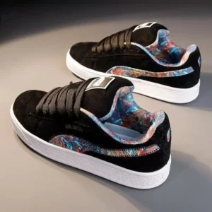 New style black thick-soled sports casual shoes for students men and women in spring and autumn35-43 - Image 1