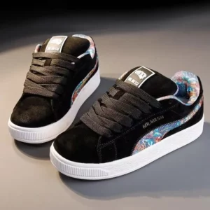 New style black thick-soled sports casual shoes for students men and women in spring and autumn35-43 - Image 4