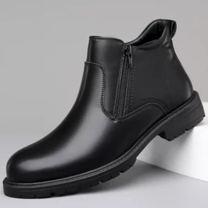 Men's High-Top Leather Shoes Comfortable Wear-Resistant Anti-Slip Chelsea Boots Trendy All-Match British Style - Image 7