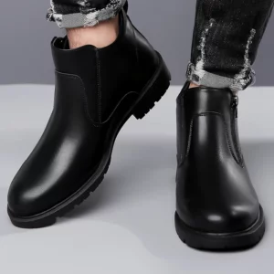 Men's High-Top Leather Shoes Comfortable Wear-Resistant Anti-Slip Chelsea Boots Trendy All-Match British Style - Image 6