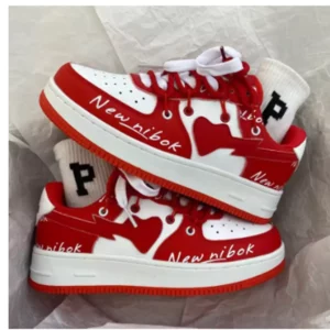 2025 New Women Trendy Sneakers Mixed Color Lace-up Thick-soled Casual Shoes Non-slip Women Shoes Round Toe Women Board Shoes - Image 5