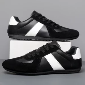 Men's Fashion Casual Shoes Genuine Leather Upper Lace-Up Comfort Trainer for Walking, Outdoor, Business, and Leisure Activities - Image 1