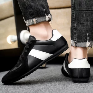 Men's Fashion Casual Shoes Genuine Leather Upper Lace-Up Comfort Trainer for Walking, Outdoor, Business, and Leisure Activities - Image 4