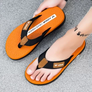 Men's flip flops summer trendy wear non-slip rubber sole sandals fashionable casual foot-clip flop comfortable beach shoes - Image 6