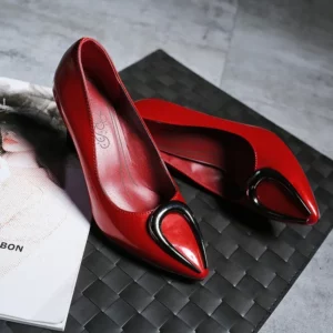 Oxford Shoes For Women Sale Fivecolors Plus Size 34-48 2017 New Fashion High Heels Women Thin Heel Redsilvery Sexy Shoes 023-1 - Image 8