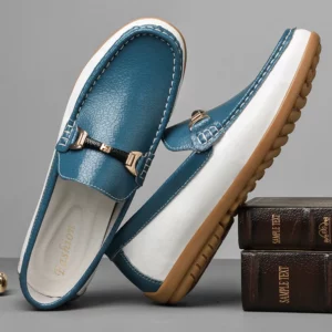 New Men's Youth Trend Loafers Fashionable Metal - Decorated Driving Shoe High -Quality And Comfortable Leather Soft -Soled Shoes - Image 2