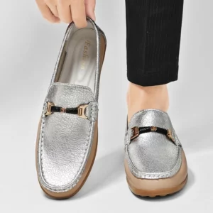 New Men's Youth Trend Loafers Fashionable Metal - Decorated Driving Shoe High -Quality And Comfortable Leather Soft -Soled Shoes - Image 5