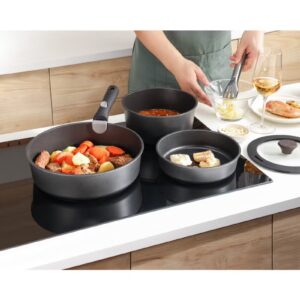 Sensarte Cookware Set Nonstick With Detachable Handles, 18Pcs Induction Cookware Set Stackable, Space Saving With Removable Handle Black - Image 7