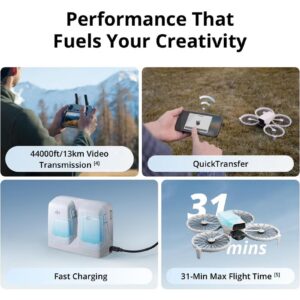 dji Flip Drone 4K UHD Camera for Adults 3-Axis Gimbal Stabilization, 13km Video Transmission, Palm Takeoff, Auto Return, 31-Min Flight Time MOIAT Certified-UAE Version with Official Warranty Support - Image 4