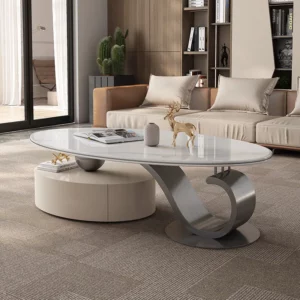 Luxury Metal Side Table Modern Bedroom Living Room Designer High Standing Moving Coffee Table Writing Meubles Home Furniture - Image 1