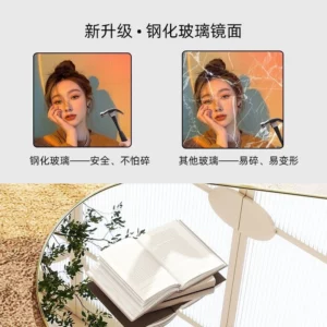 Middle ancient Zen style solid wood irregular mirror, wall mounted household living room decoration full-length mirror - Image 4