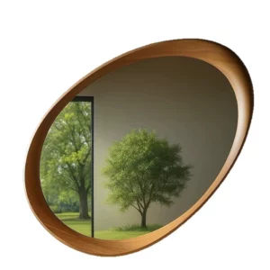 Middle ancient Zen style solid wood irregular mirror, wall mounted household living room decoration full-length mirror - Image 6
