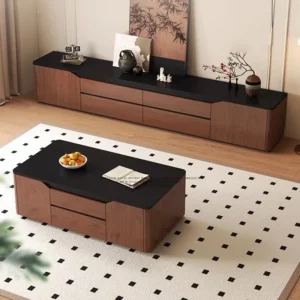 aesthetic modern tv stands designer european accent luxury cheap creative wooden tv table vintage muebles space saving furniture - Image 3