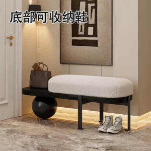 Porch Shoe Stool Home Entrance Shoe Bench Light Luxury Living Room Leisure Benches Modern Simple Bedroom Bed End Benches - Image 5