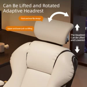 Gaming Recliner Chair Home Office PU Leather High Back Computer Desk Chair With Retractable Footrest Swivel Seat For Dormitory - Image 3