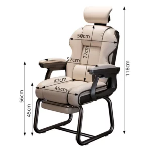 Gaming Recliner Chair Home Office PU Leather High Back Computer Desk Chair With Retractable Footrest Swivel Seat For Dormitory - Image 6