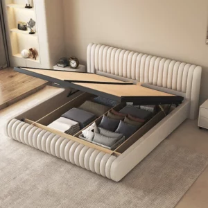 Designer Soft Bedroom Double Bed Adult Italian Multifunctional Modern Double Bed Frame White Letti Matrimoniali Furniture - Image 3