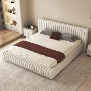 Designer Soft Bedroom Double Bed Adult Italian Multifunctional Modern Double Bed Frame White Letti Matrimoniali Furniture - Image 4
