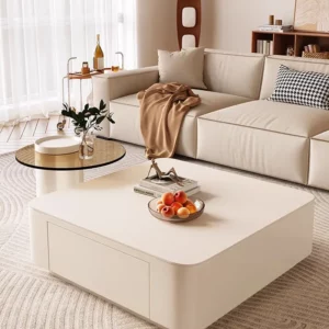 Clear Square Coffee Tables Modern Luxury Design Desk Coffee Tables White Clear Service Office Mesa Auxiliar Unique Furniture - Image 5